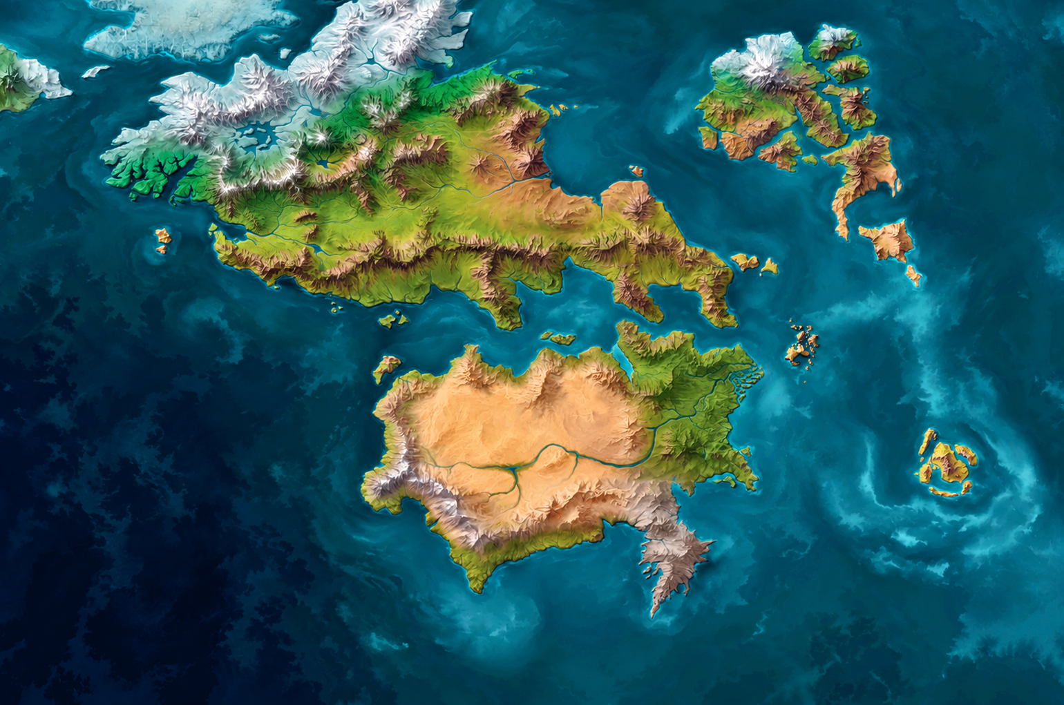 Painted map of Runeterra